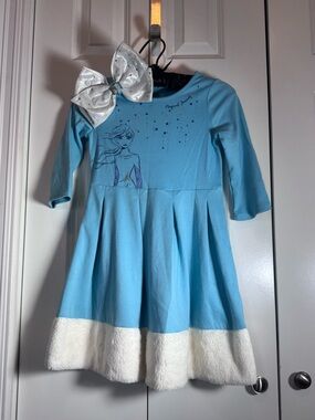 Disney Frozen 2 Dress & Hair Bow Set – Girls Size M (7/8) – Elsa & Anna